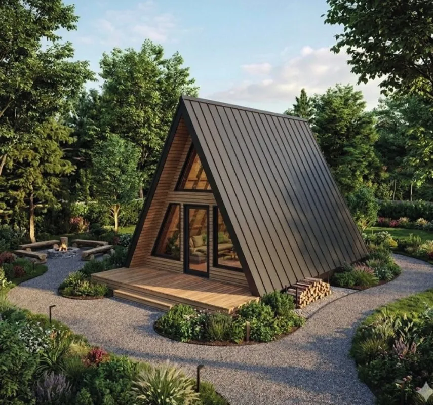 ALTO 60 – Een klassieke A-frame met een volledig beglaasde gevel.
